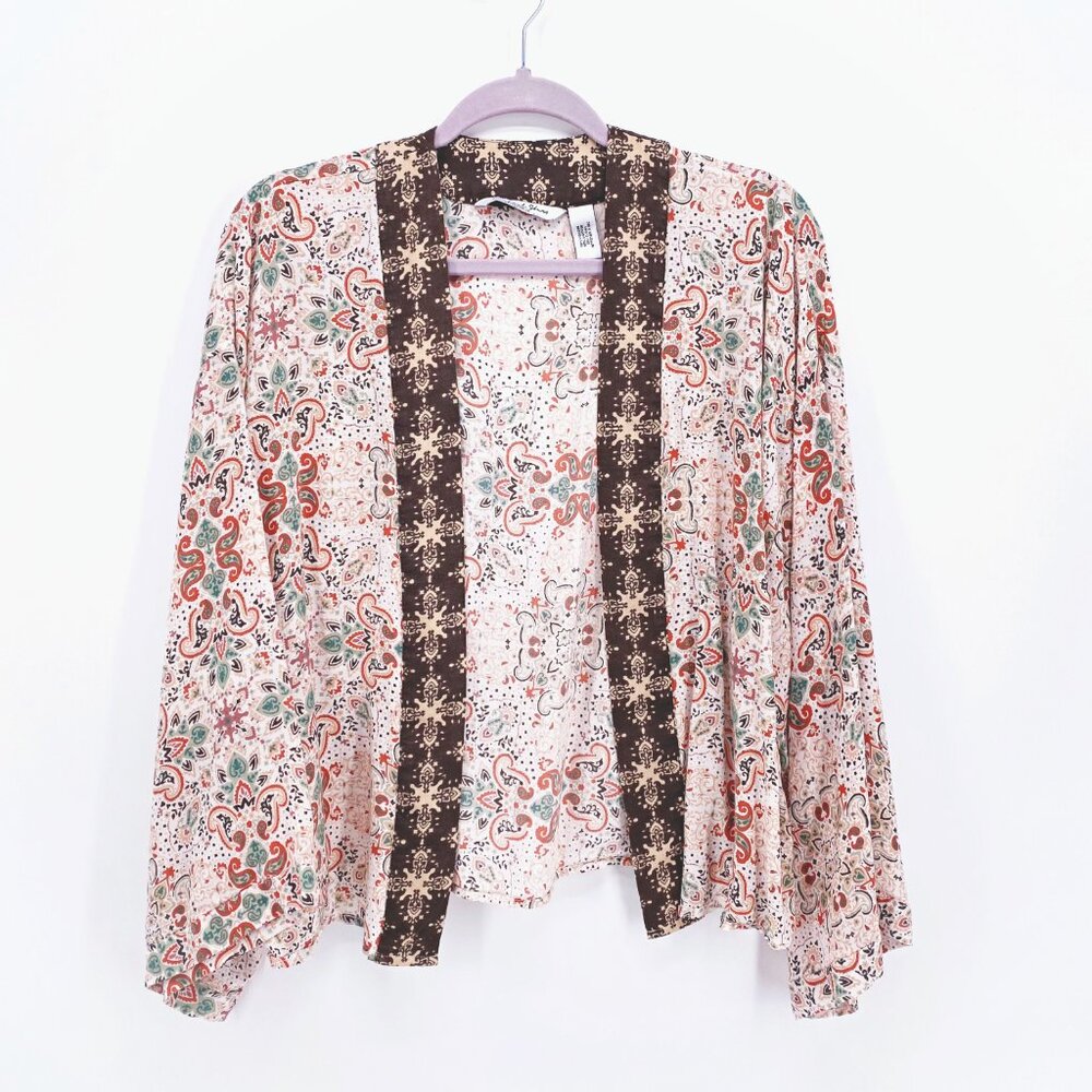 Michael Stars Patina Wide Sleeve Paisley Kimono OS - Picture 1 of 7